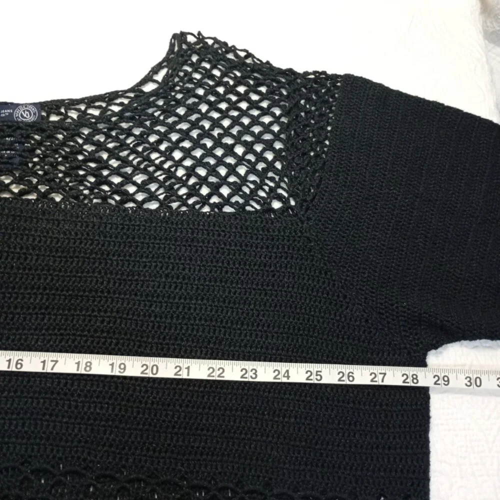 Venezia Jeans Crochet Knit Tunic Top 26/28 Plus Size Boho Bell Sleeves Womens - Picture 7 of 8